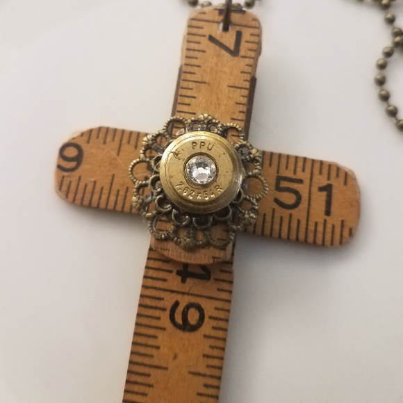 Cross Necklace / Upcycled - Picture 2 of 3